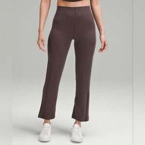 Lululemon Ribbed Softstreme Zip Leg High Rise Cropped Pant 25" *Espresso Size 10